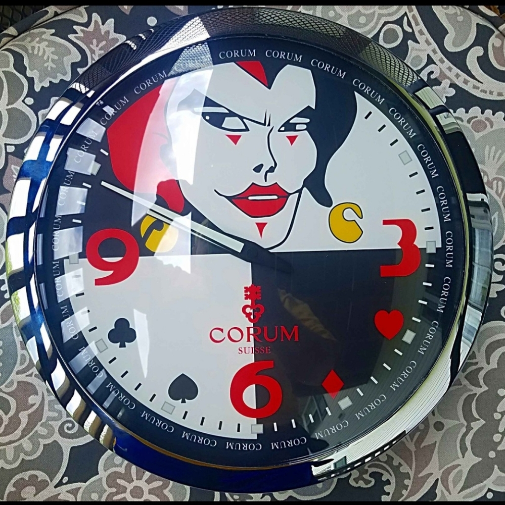 VERY RARE - DIFFICULT TO FIND  Corum Joker Bubble Watch Promo Wall Clock  MINT